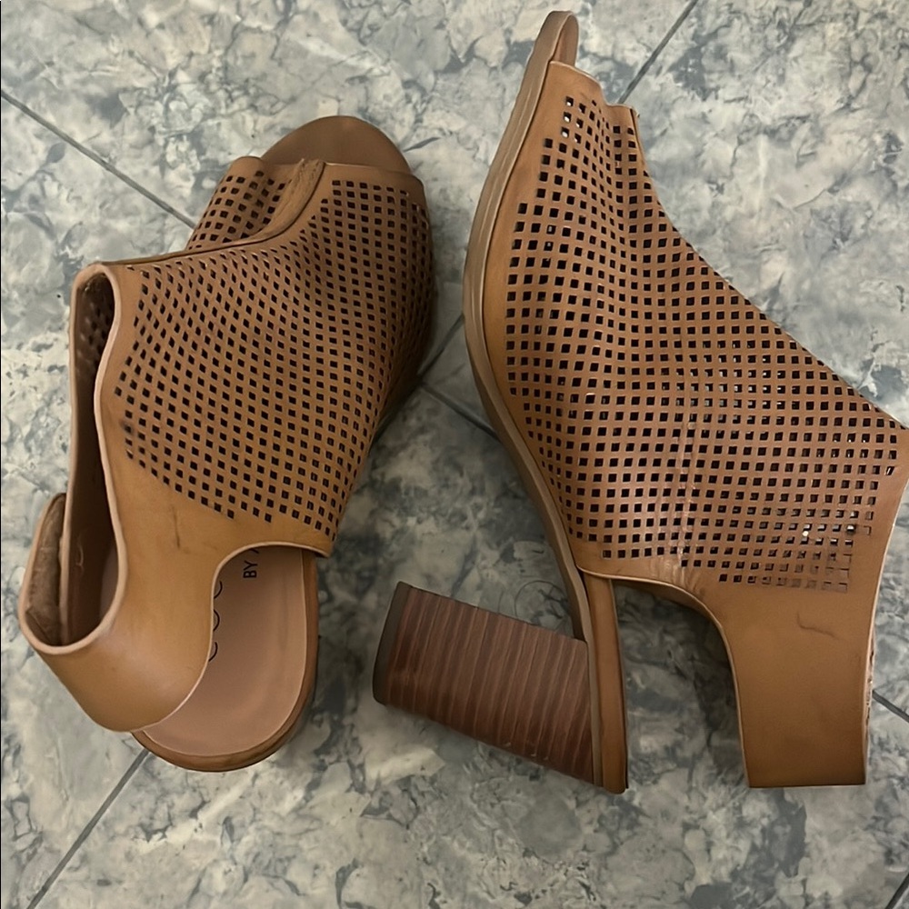 Coconuts by Matisse Tan Perforated Heels